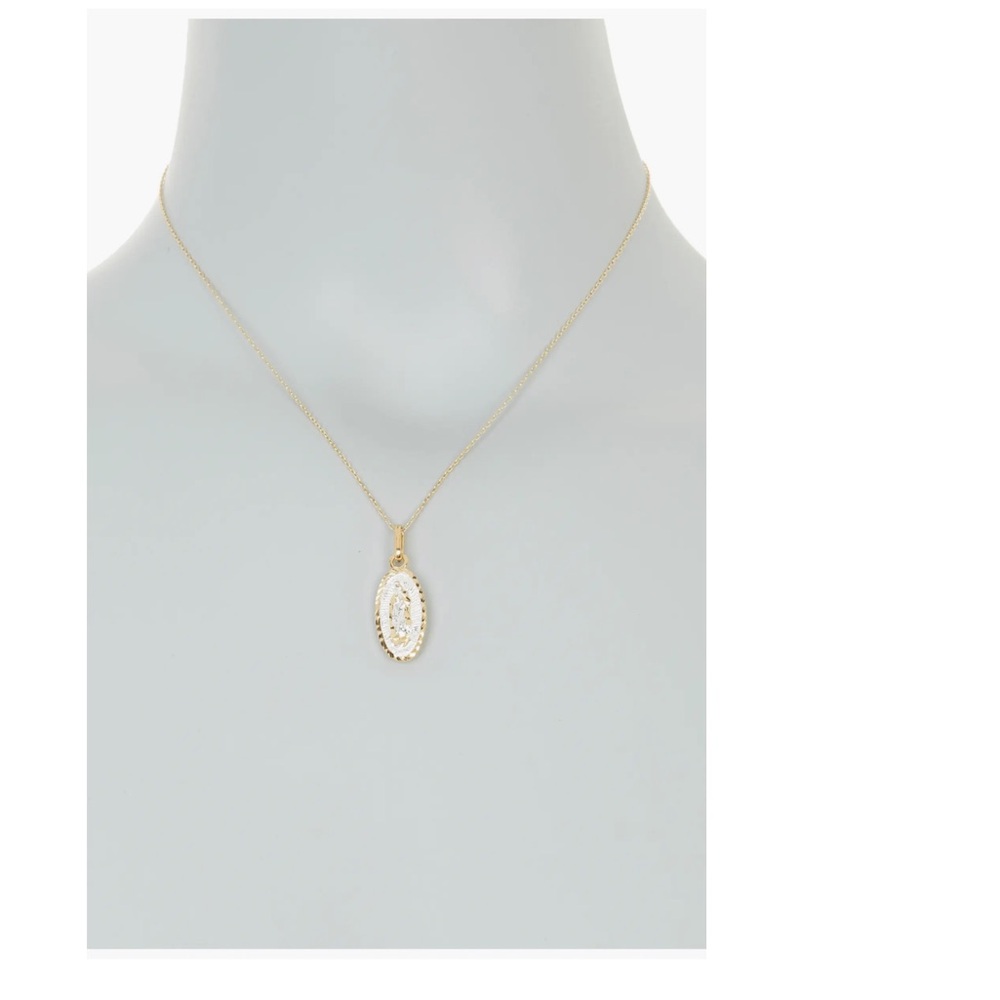 Argento Vivo Sterling Silver Two-Tone Faith Medallion Pendant Necklace